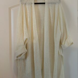 NWOT Sweet Love White/Cream Cardigan Sweater with Ribbed Texture